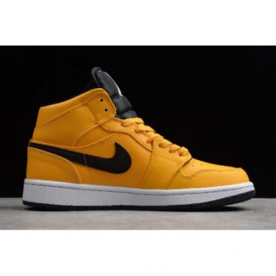 Nike Air Jordan 1 Mid Sarı Basketbol Ayakkabısı Türkiye - G29F38YZ